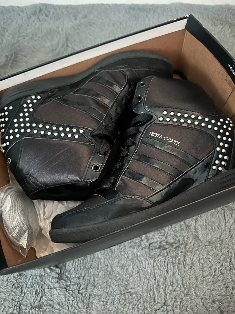 Adidas Neo Selena Gomez Black Wedge Sneakers Rare